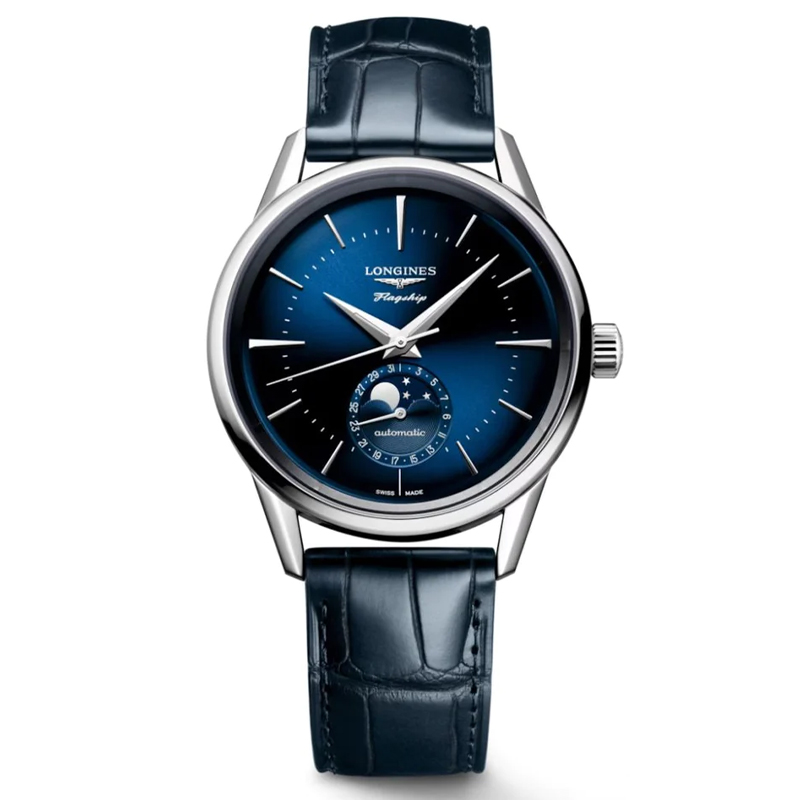 Longines Flagship Heritage 38.5mm Moonphase Blue Dial Men's Watch L48154922