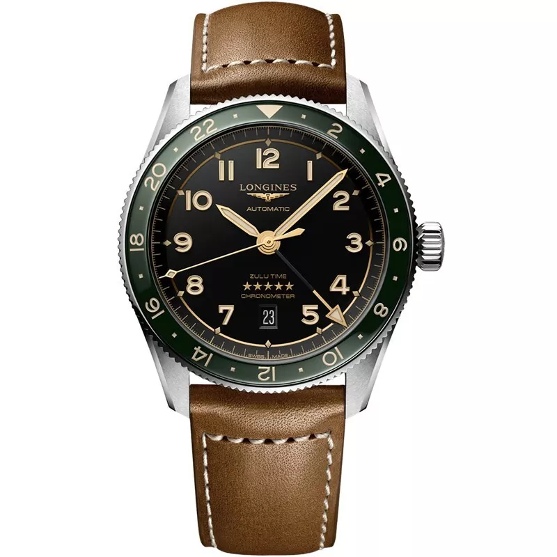 Longines Spirit Zulu Time 39mm Black Dial GMT Men's Watch L38024632