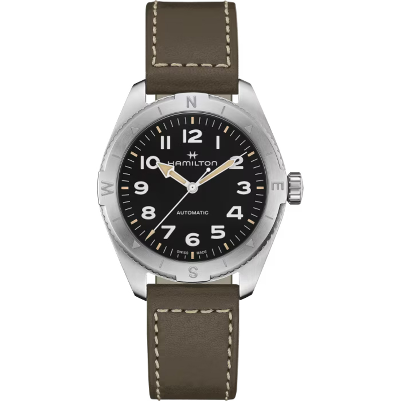 Hamilton Khaki Field Expedition Auto 37mm Black Dial Green Leather H70225830