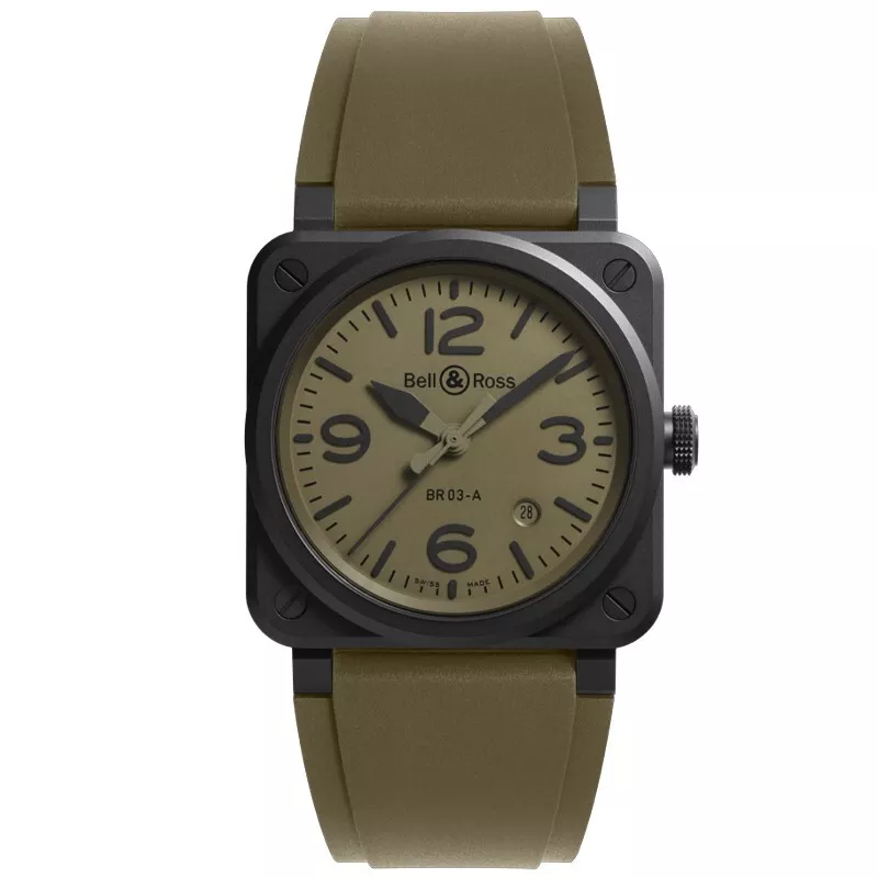 Bell & Ross BR 03 Military Ceramic 41mm Men's Watch BR03A-MIL-CE
