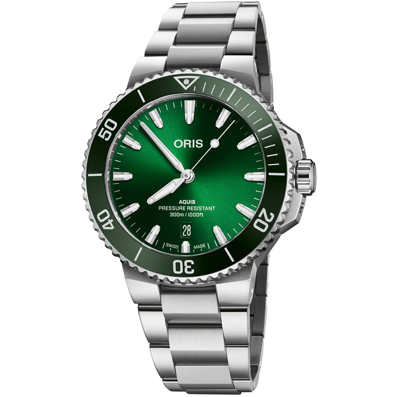 Oris Aquis Date 41.5mm Green Dial Men's Watch 01 733 7787 4157-07 8 22 04PEB