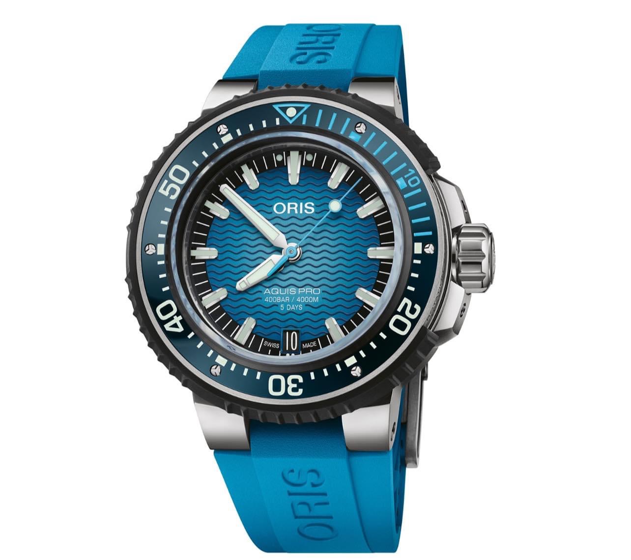 Oris Aquis Pro 4000M Titanium Blue Men's Watch 01 400 7777 7155-Set