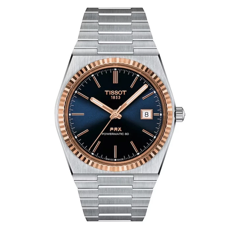 Tissot PRX Powermatic 80 Steel & 18K Gold Bezel 40mm Men's Watch T9314074104100