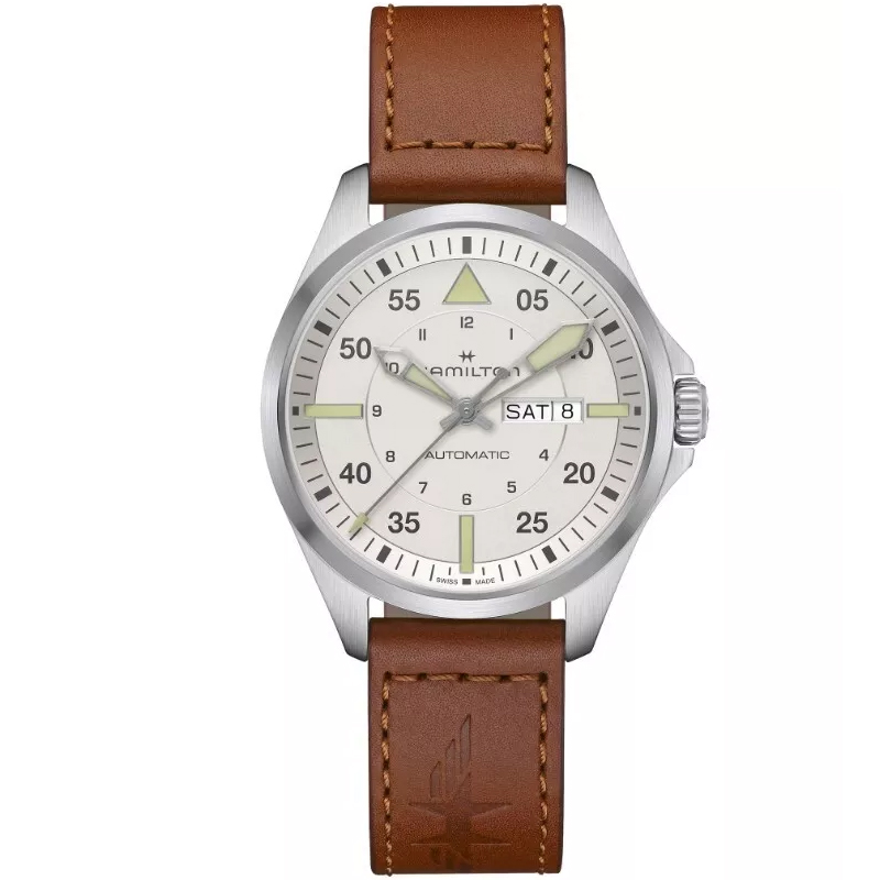 Hamilton Khaki Aviation Pilot Day Date Auto 42mm Silver H64635550