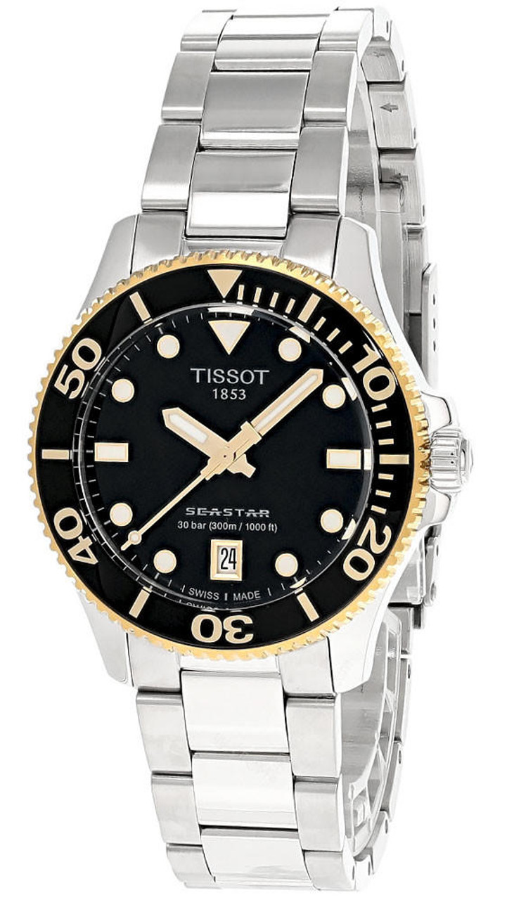 Tissot Seastar 1000 36mm Steel Black Dial Unisex Watch T120.210.21.051.00 T1202102105100