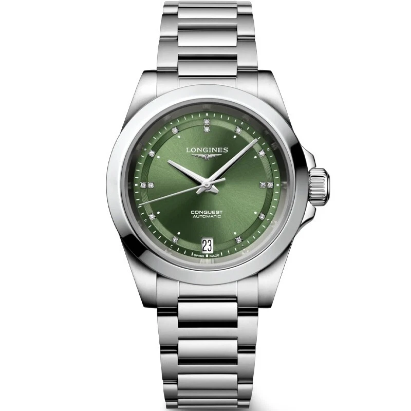 Longines Conquest 30mm Green Dial Steel Women's Watch L3.320.4.07.6