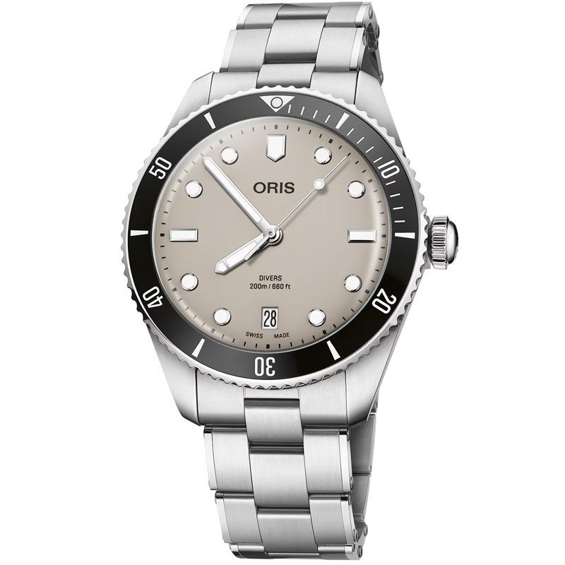 Oris Divers Date 39mm Brown Dial steel Men's Watch 01 733 7795 4051-Set