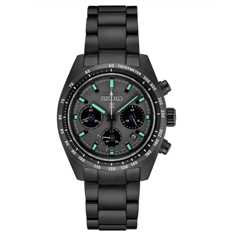 Seiko Prospex Black Series Speedtimer Solar 39mm Men's Watch SSC917