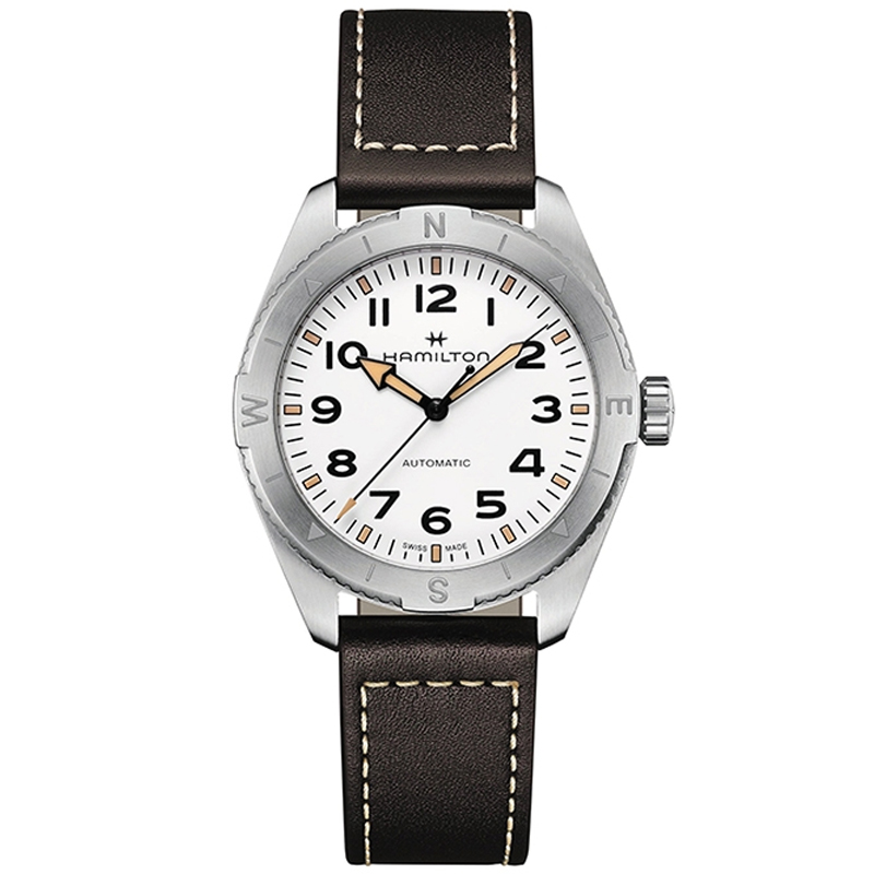 Hamilton Khaki Field Expedition Auto 41mm White Dial Brown Leather H70315510