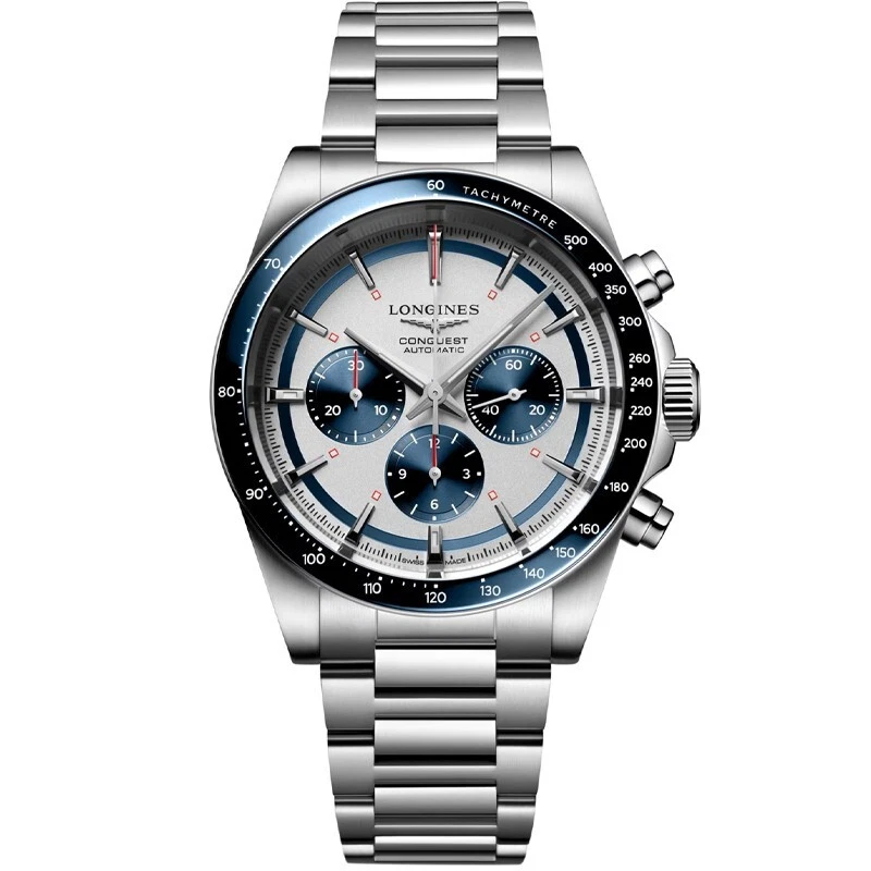 Longines Conquest Chronograph Silver 42mm Men's Watch L38354986