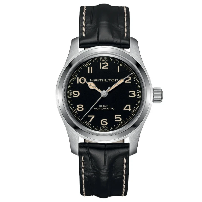 Hamilton Khaki Field Murph Automatic 42mm Black Dial Stainless Steel Bracelet + NATO Strap Bundle Men's Watch H70605732