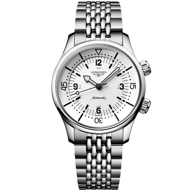 Longines Legend Diver 39mm White Dial Steel Men's Watch L37644166